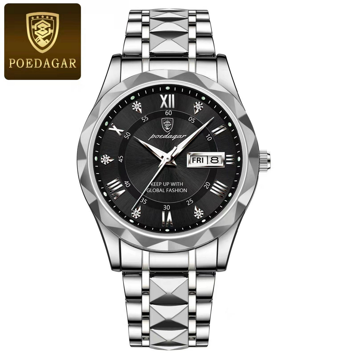 Poedagar Sovereign 615-XENO - Masterpiece Stainless Steel Watch (Model: PSD-9580-XSSAC)